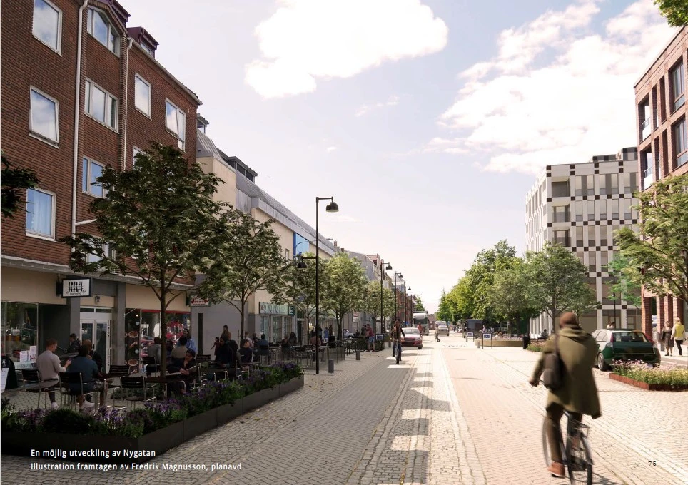visualisering av nygatan med uteservering