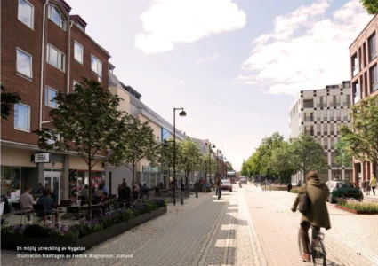 visualisering av nygatan med uteservering